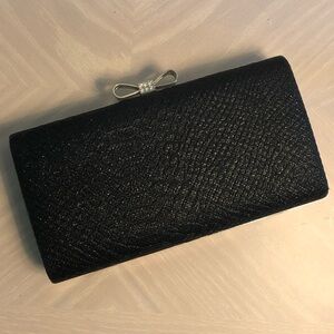 Black Clutch with Bow Accent